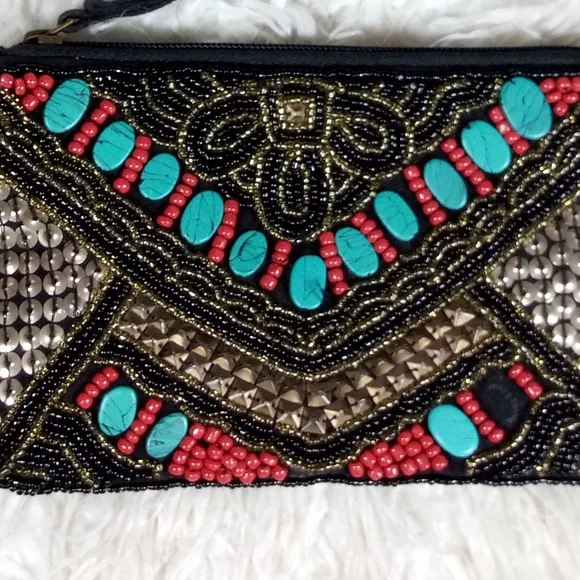 Sequined Beaded Wristlet - Picture 3 of 10